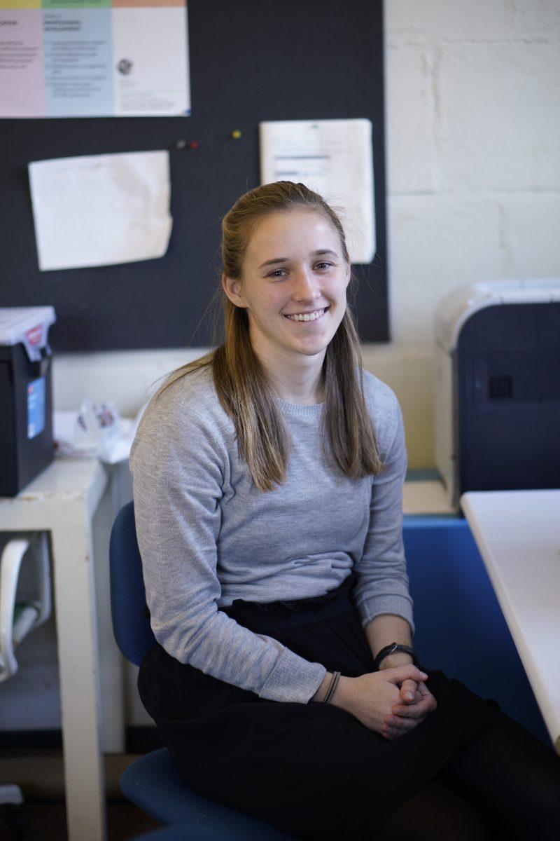 Petrie works in the psychology department as a
research coordinator
Photo courtesy of Lien Dao '20, Photo Editor